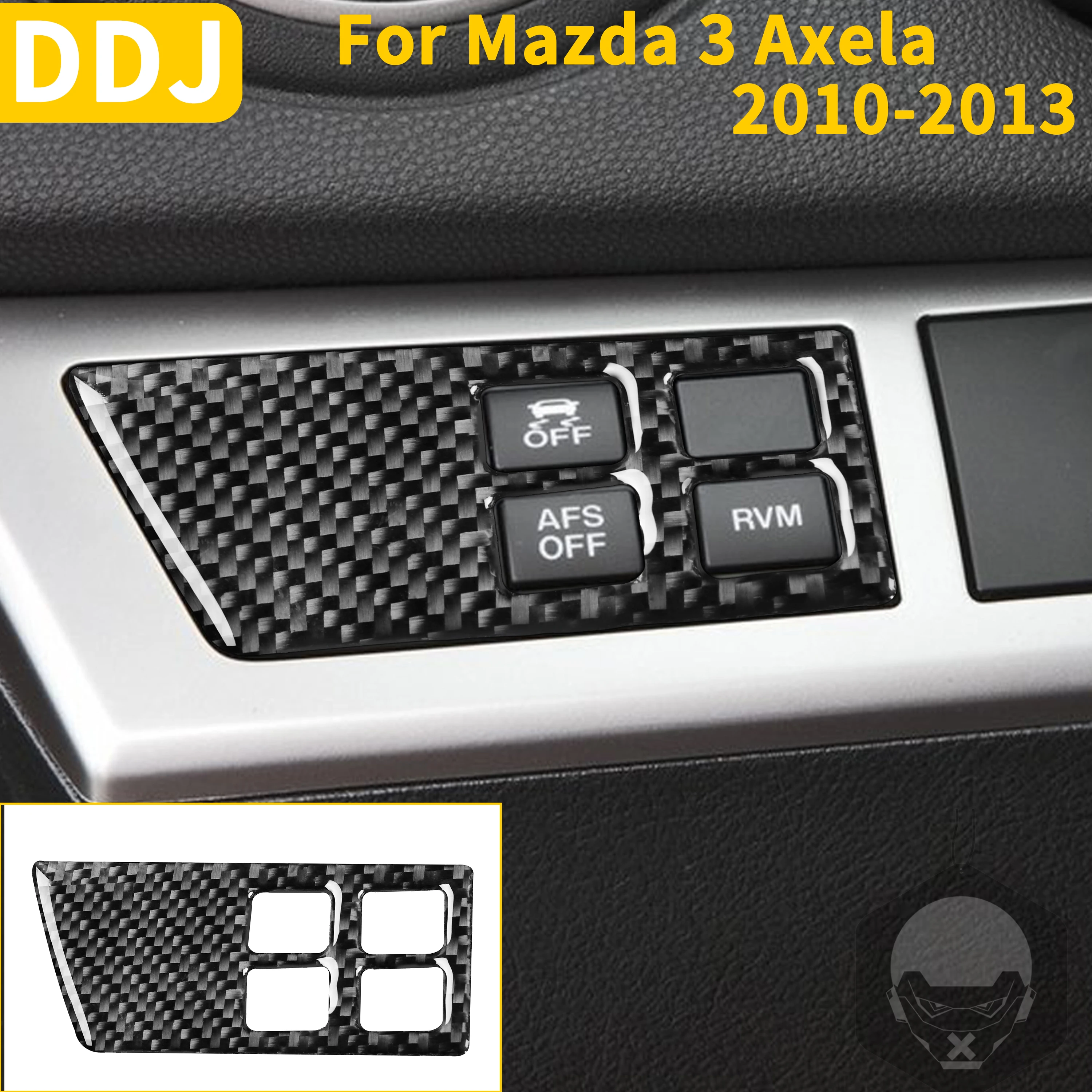 

For Mazda 3 Axela 2010-2013 Accessories Carbon Fiber Car Interior Headlight Button Cover Head Light Switch Trim Sticker