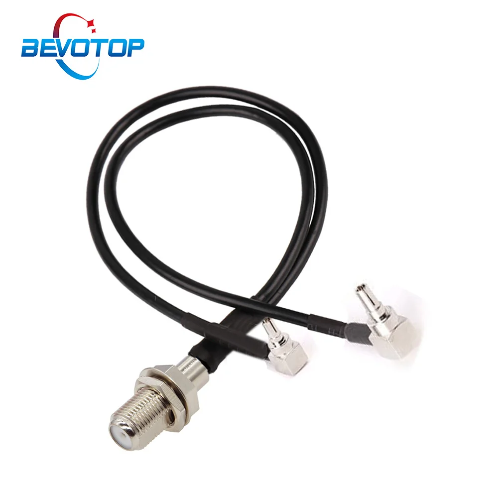 

10pcs 3G/4G Antenna Extension RG174 Cable F Female to 2x CRC9 Male Right Angle Cable Y Type CRC9 F Splitter Jumper Pigtail 15CM