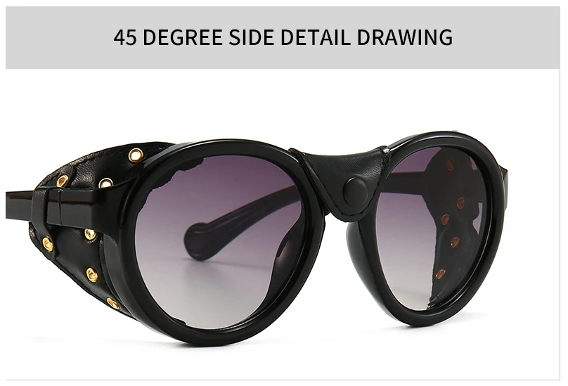 46311 Steam Punk Oval Winddicht Goggle Sonnenbrille Vintage Herren Damen Shades UV400 Vintage Brille – Detail 21