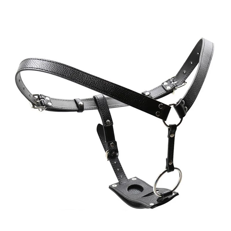 Faux Leather Double Penetration Strapon Panties Women Waist Harness Crotch Belt Underwear Fetish Wear