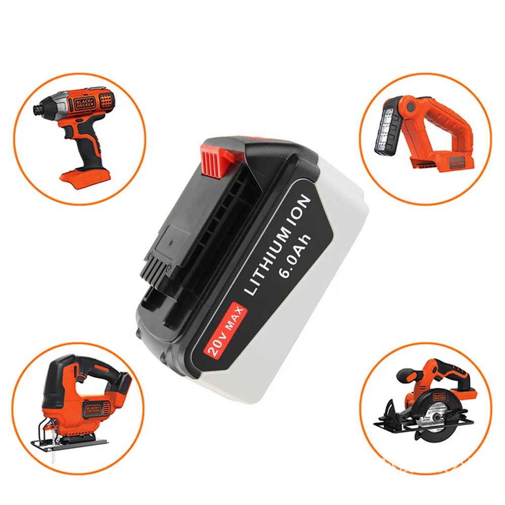 20V 6.0Ah akumulator litowo-jonowy wymienna bateria dla dotyczące swojej Black & Decker LBXR20 LBXR2020-OPE LB20 LB20 BL2018-XJ GKC1825L GTC1850L20