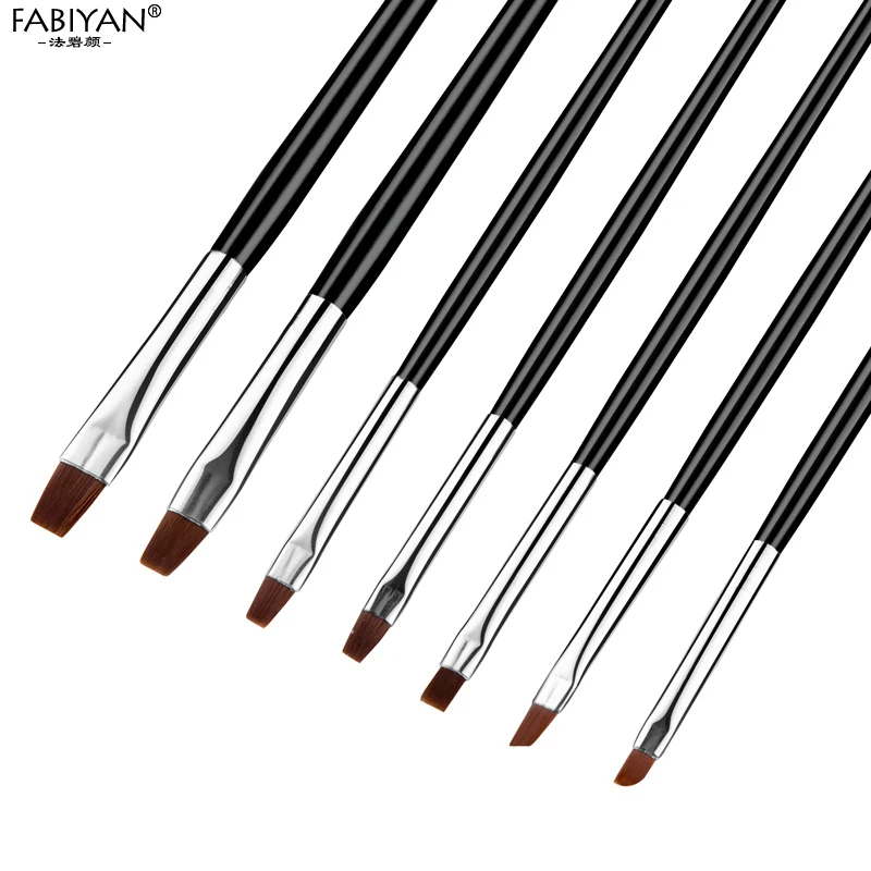 3/10Pcs Painting Drawing Carving Nail Art Pen Brush Acrylic For UV Gel Polish Flat Design Tips DIY  Manicure Tools Set
