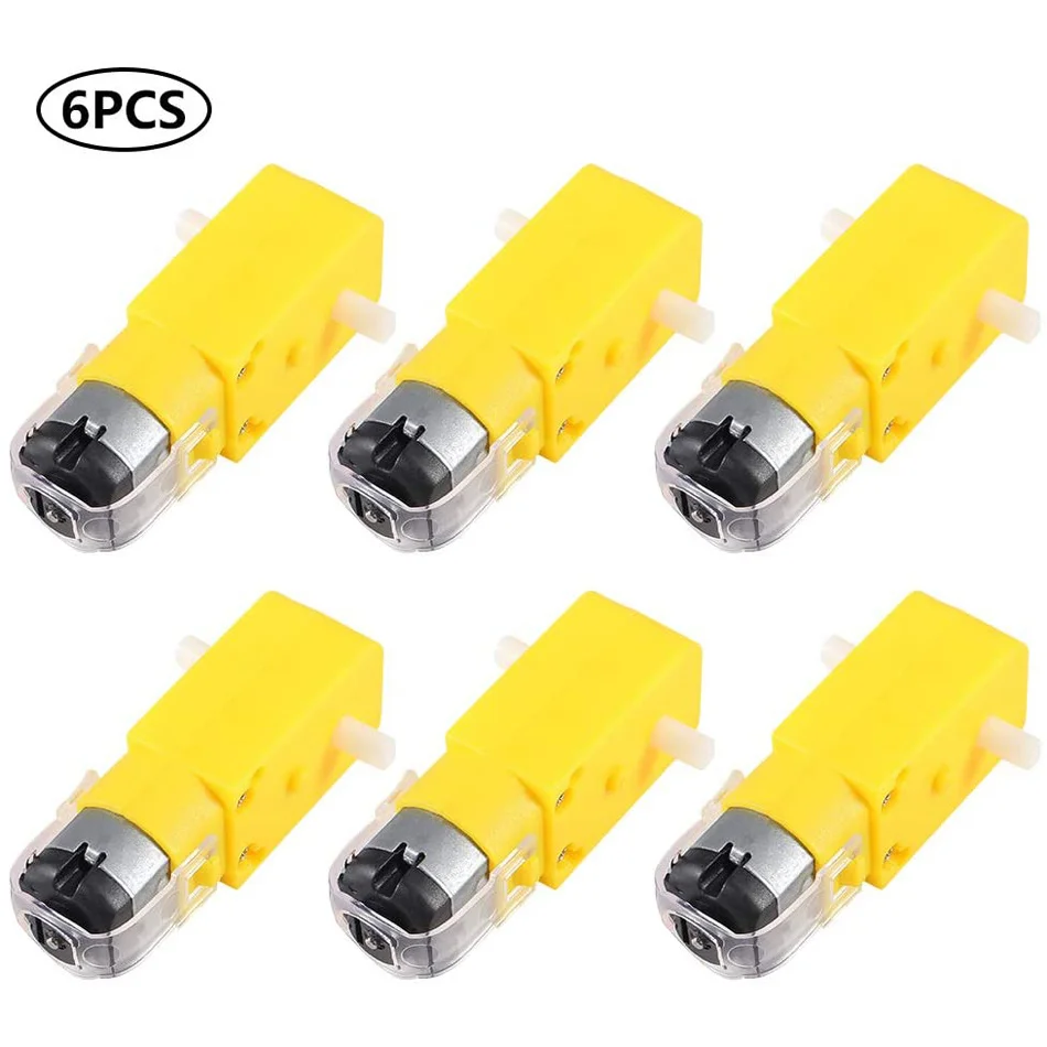 6PCS DC Electric Motor 3V-6V Dual Shaft Geared TT Magnetic Gearbox Engine DIY for Arduino Smart Car Robot Toys Cars