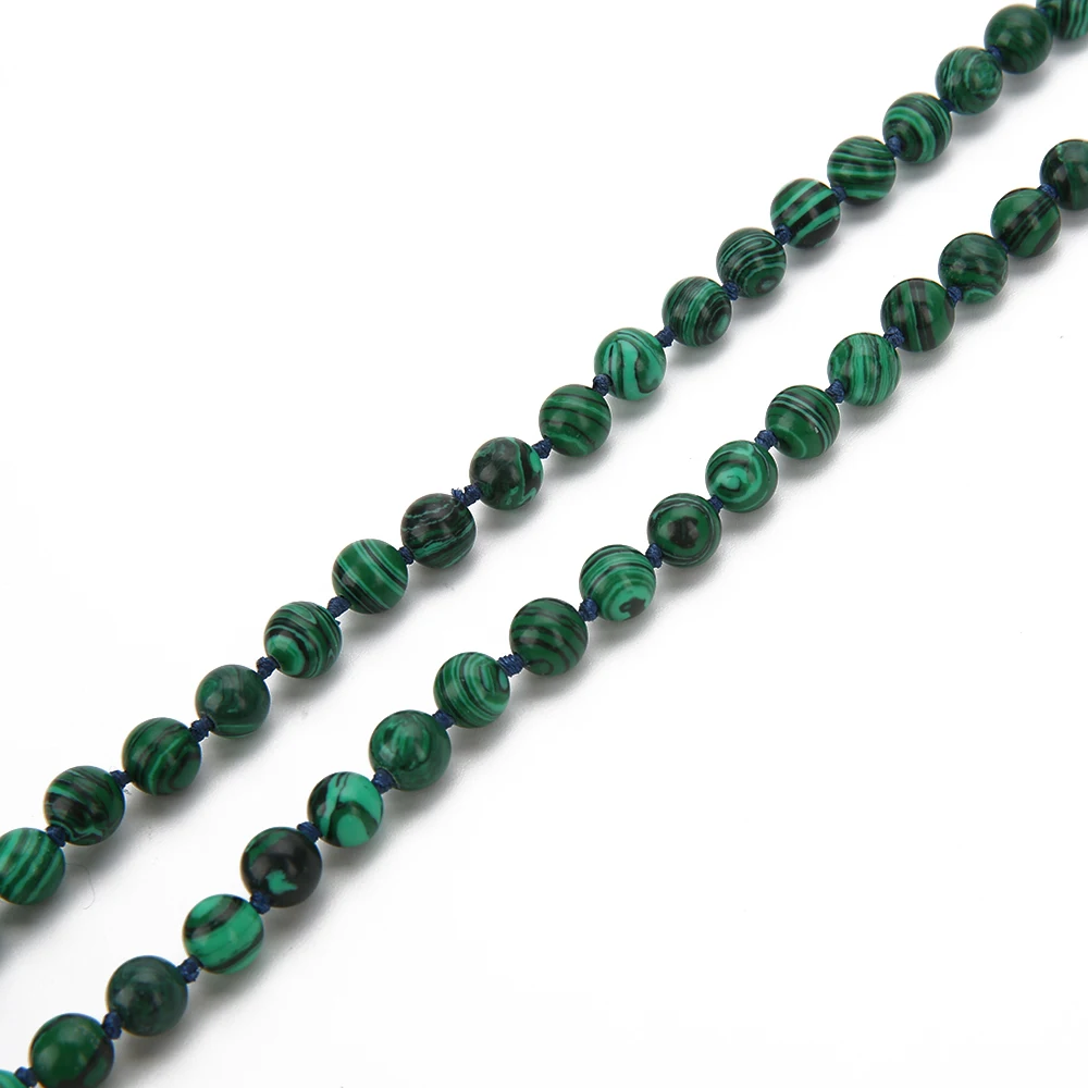 6/8mm collana annodata con perline di Malachite meditazione Yoga benedizione tibetano Buddha testa gioielli 108 ciondolo nappa rosario Japa Mala