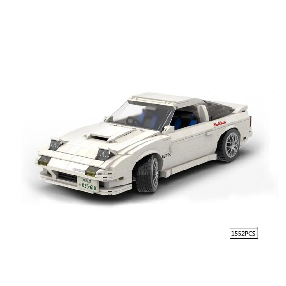 Redsun Initial D Technical Build Block 1:12 Scale Mazdas Rx7 Savanna Fc-3s Radio 2.4ghz Remote Control Car Brick Toy With Light