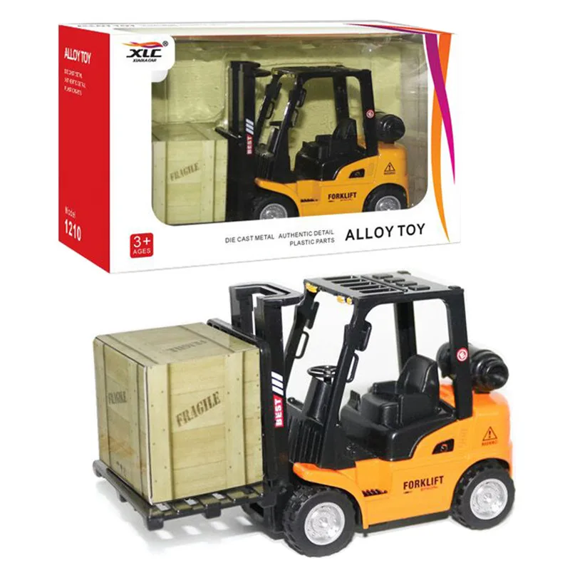 

Alloy boy toy car construction vehicle child lift forklift child model toy gift box, Zhi alloy engineering collection 1/16 scale