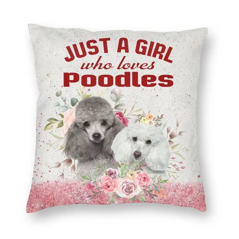 Poodle Graphic Cushion Cover 40x40 Decoration Printing Pudel Dog Lover Throw Pillow Case for Sofa Double Side