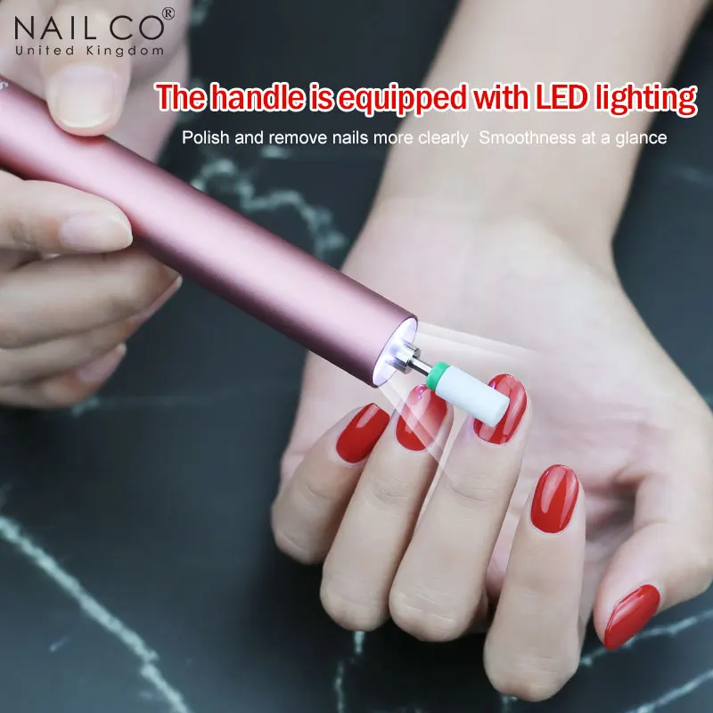 NAILCO Rechargeable Nail Polisher Nail Drill Machine Nail Art Professional Polisher Portable Nail Tools Rosegold color