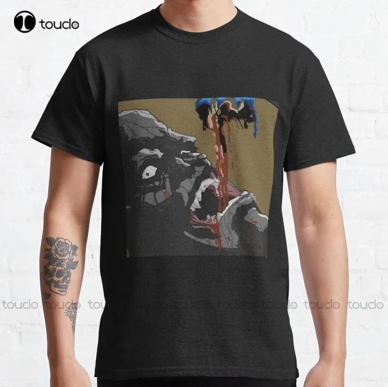 New Ninja Scroll Tessai Anime Geodude Ninja Scrolls Classic T-Shirt Black Shirts For Men Cotton Tee Shirts S-5Xl