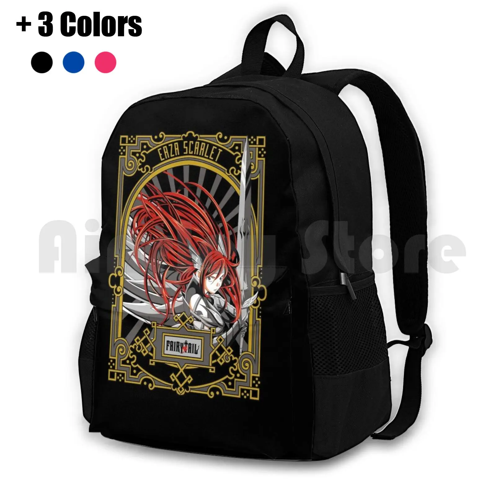 

Erza Scarlet Outdoor Hiking Backpack Waterproof Camping Travel Erza Scarlet Dragneel Anime Japan Cute Kawaii Ersa Scarlett