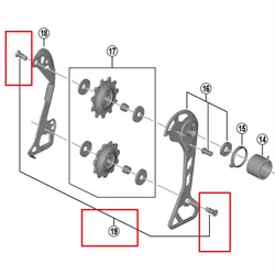 Shimano Rear Derailleur Pulley Bolts 2PCS Y5X998070 Y5XX98130 Y3FW98090 Y3GK98060