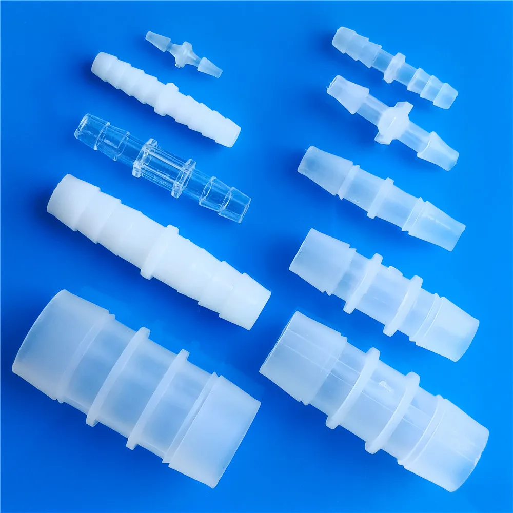 2pcs 24Sizes 2.4-32mm PP PE Silicone Tube Joint Equal Diameter Straight Gas Water Pipe Hose Connectors Aquarium Drop Shipping