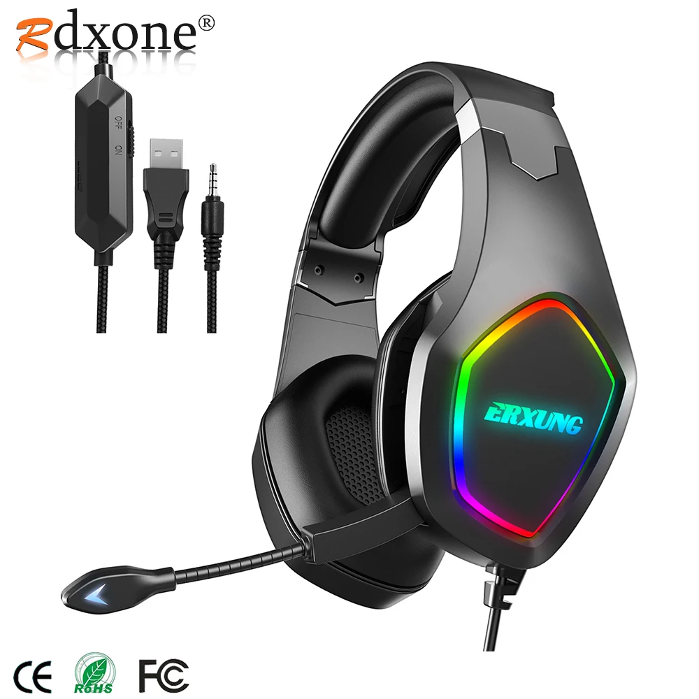 Cuffie da gioco per Computer cuffie da gioco PS4 cuffie Stereo per PC Stereo con microfono regali luce a Led