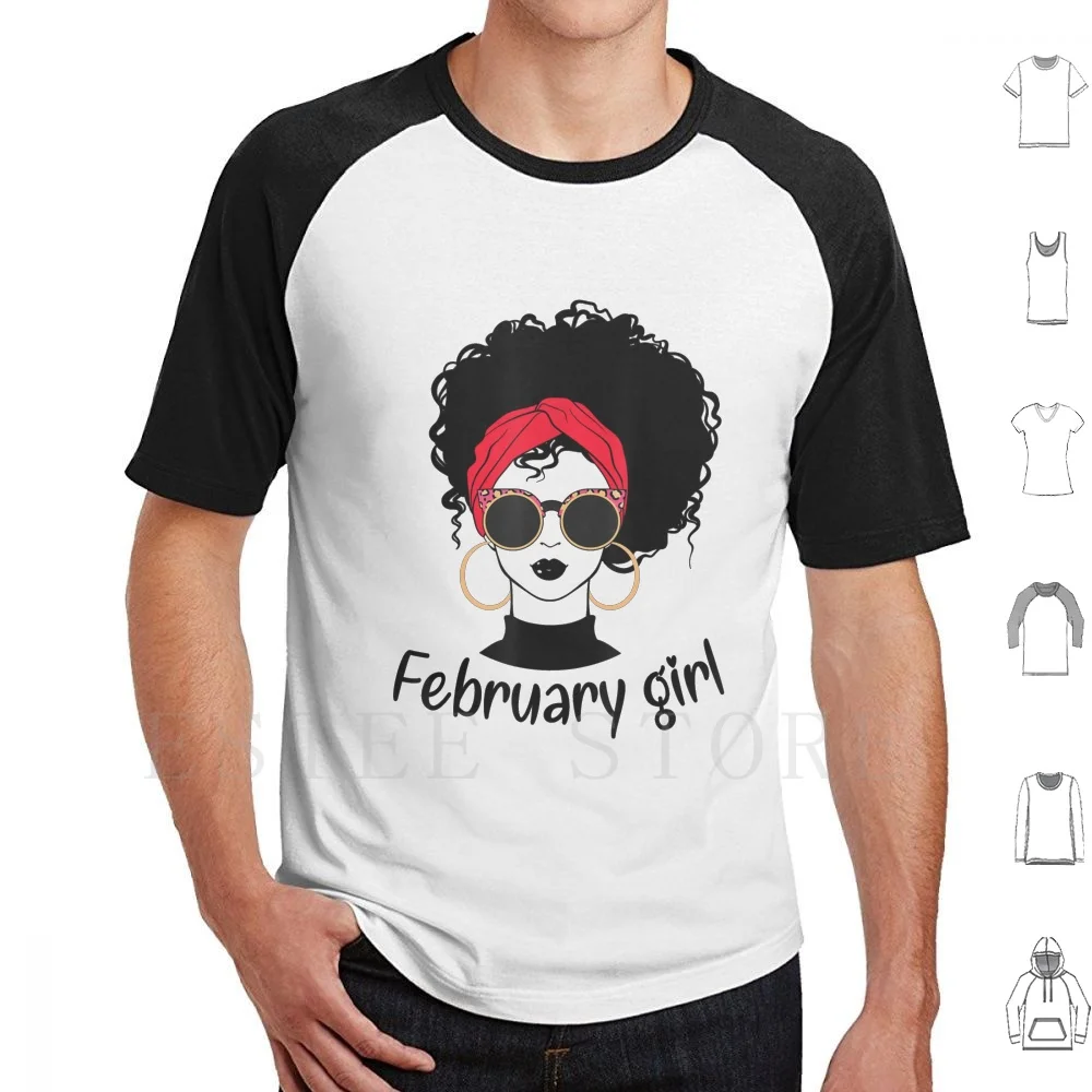 February Birthday Queens Are Born On February Woman Face T Shirt Cotton Men DIY Print February Birthday Queens Are Born On