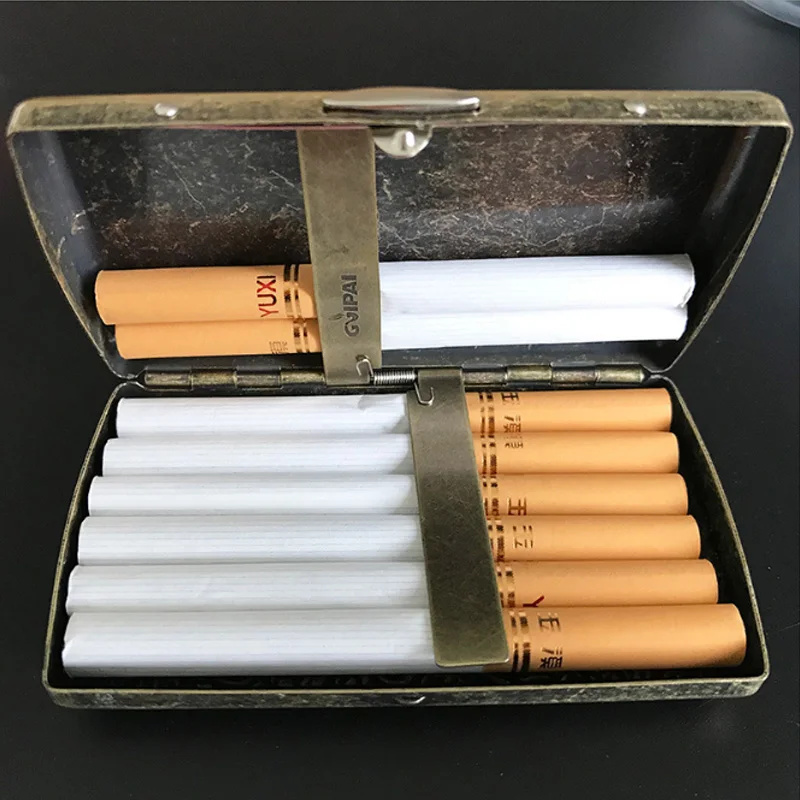 Hot Male Pocket 12 Cigarette Case Vintage Metal Constantine Cigarette Boxes Holders Smoking Boxes