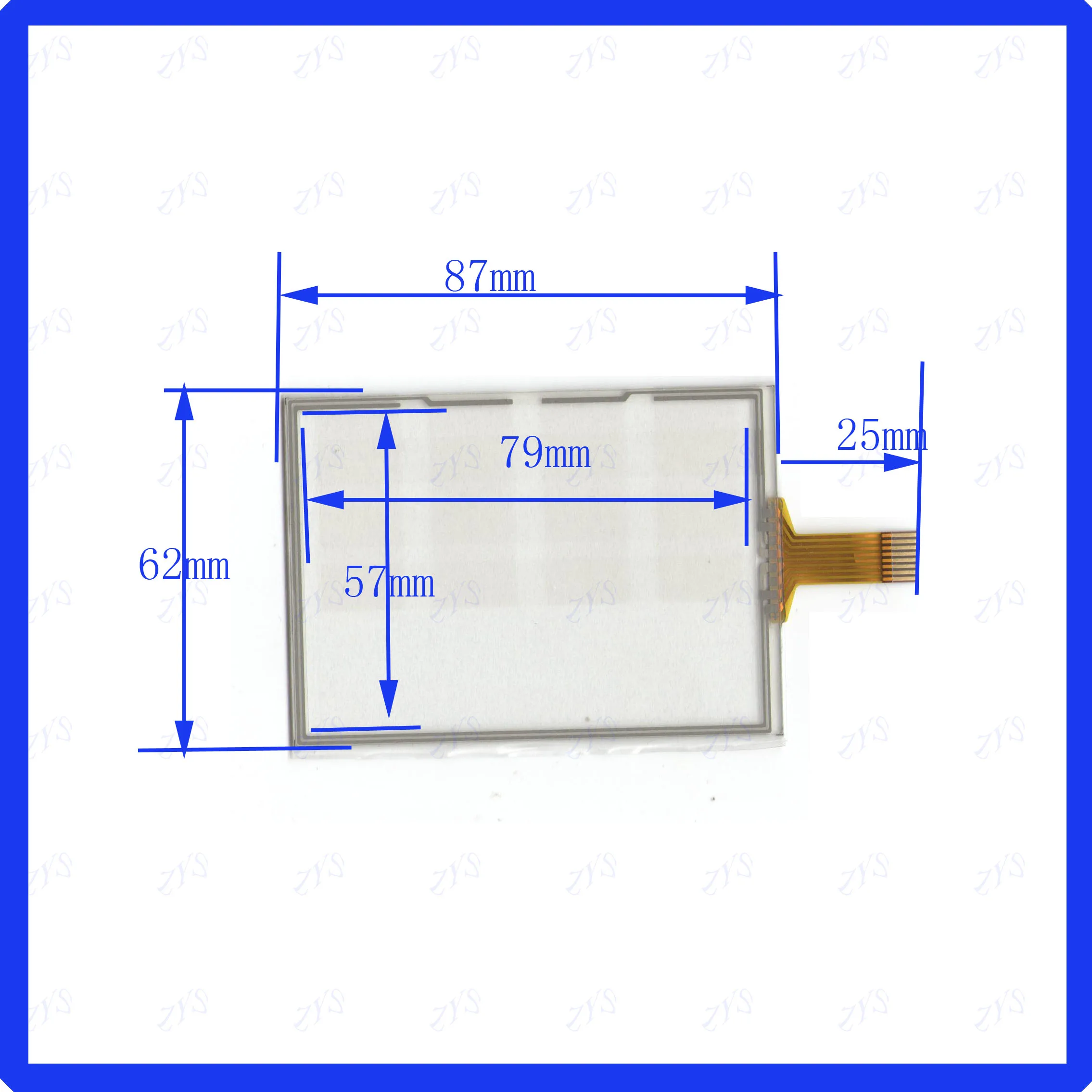 

ZhiYuSun KDT-5311 87*62mm 8lines navigation resistive touch screen display on the outside flat screen handwriting KDT5311