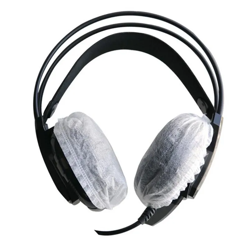 Couvre-oreilles jetables Non tissés, 100 pièces, coussinets hygiéniques de remplacement pour la plupart des écouteurs avec coussinets de 8.5 à 11cm