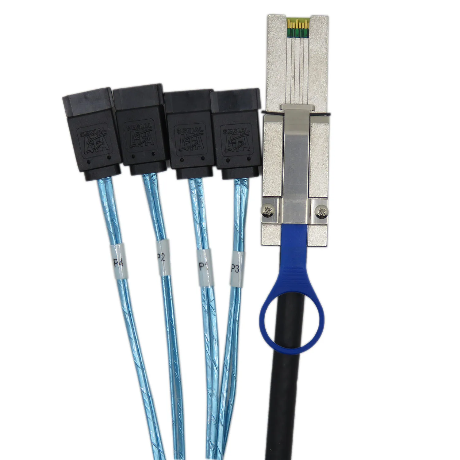 

1m Minisas 26p SFF-8088 Cable 26P to 4 SATA 6G Array Card Hard Disk Connection Data Cable