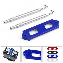 Aluminum Battery Tie Down Kit Hold Down Rod With Stainless Tray Hooks For Honda Civic / CRX S2000 For Acura Integra RSX