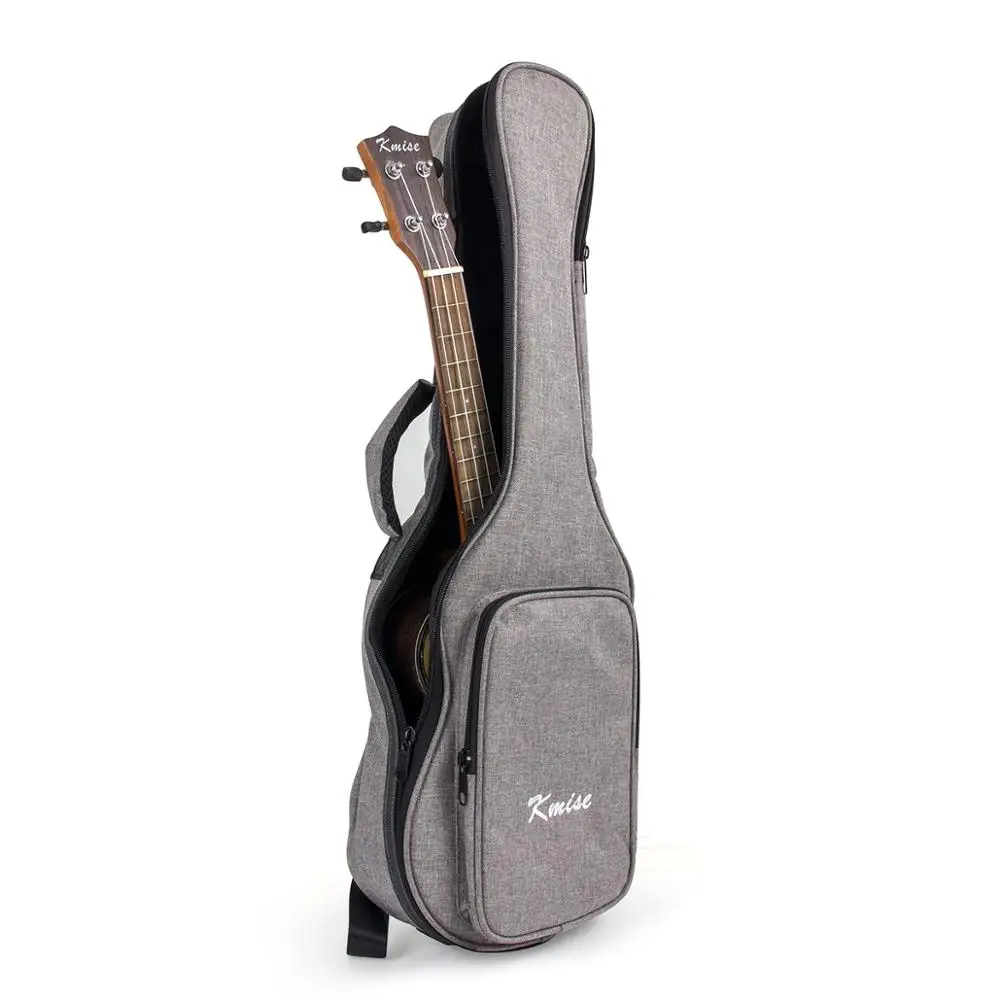 Kmise Ukulele Gig Bag Soft Carring Case Double Strap + 3 Picks for Soprano/Concert/Tenor/Baritone Uke&Guitarlele&Ubass