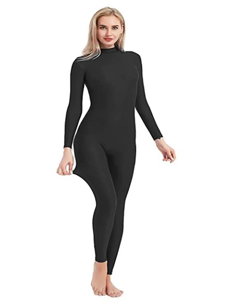 Speerise Adult High Neck Zip One Piece Unitard Full Body Leotard