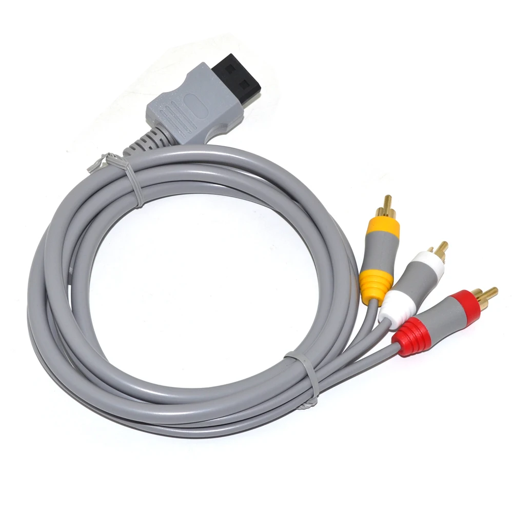 3 RCA Composite AV Cable 1.8m para Wii Cabo de Áudio e Vídeo