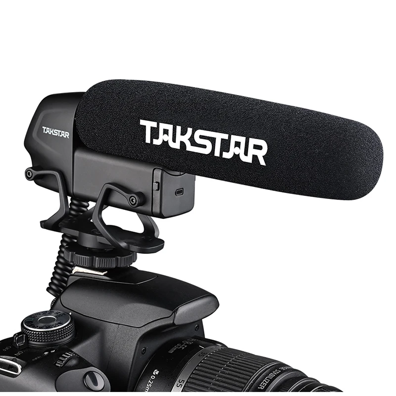 Takstar SGC-600 Shotgun Microphone Super Cardioid Mini Condenser Mic for DSLR DV Cell Phone in Photography Interview Application