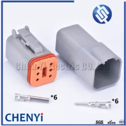 1 set Deutsch DT 6 Pin connector DT06-6S/DT04-6P Male or Female Auto Waterproof Connector Automotive Sealed Plug