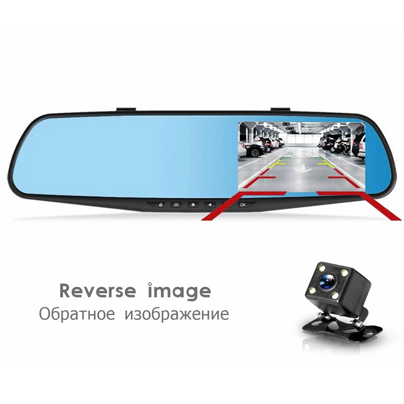 Dual Lens Car DVR Camera Full HD 1080P Video Recorder Rearview DVR Mirror With Rear view DVR Dash cam Auto registrater