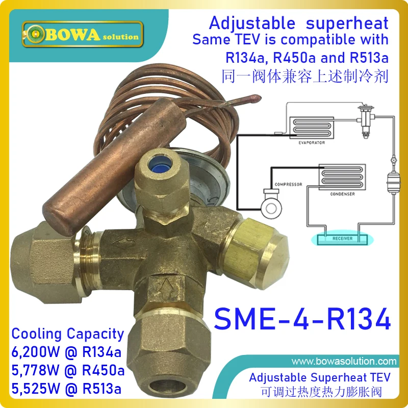 6.2KW R134a intercambiable TEV coincide con 2HP (30 a 36cc/rev) computadoras rotativas en aires acondicionados o unidad de bomba de calor