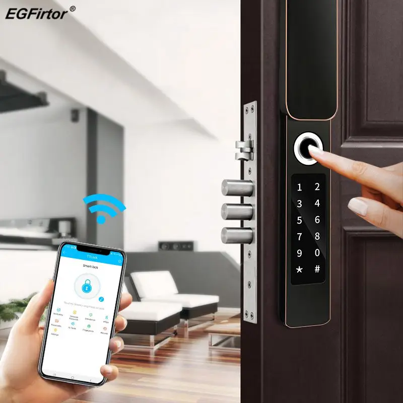 Fingerprint Door Lock Waterproof IP68 Outdoor Gate Bluetooth TTLock APP Passcode IC Card Unlock Keyless Enter Electronic Locks