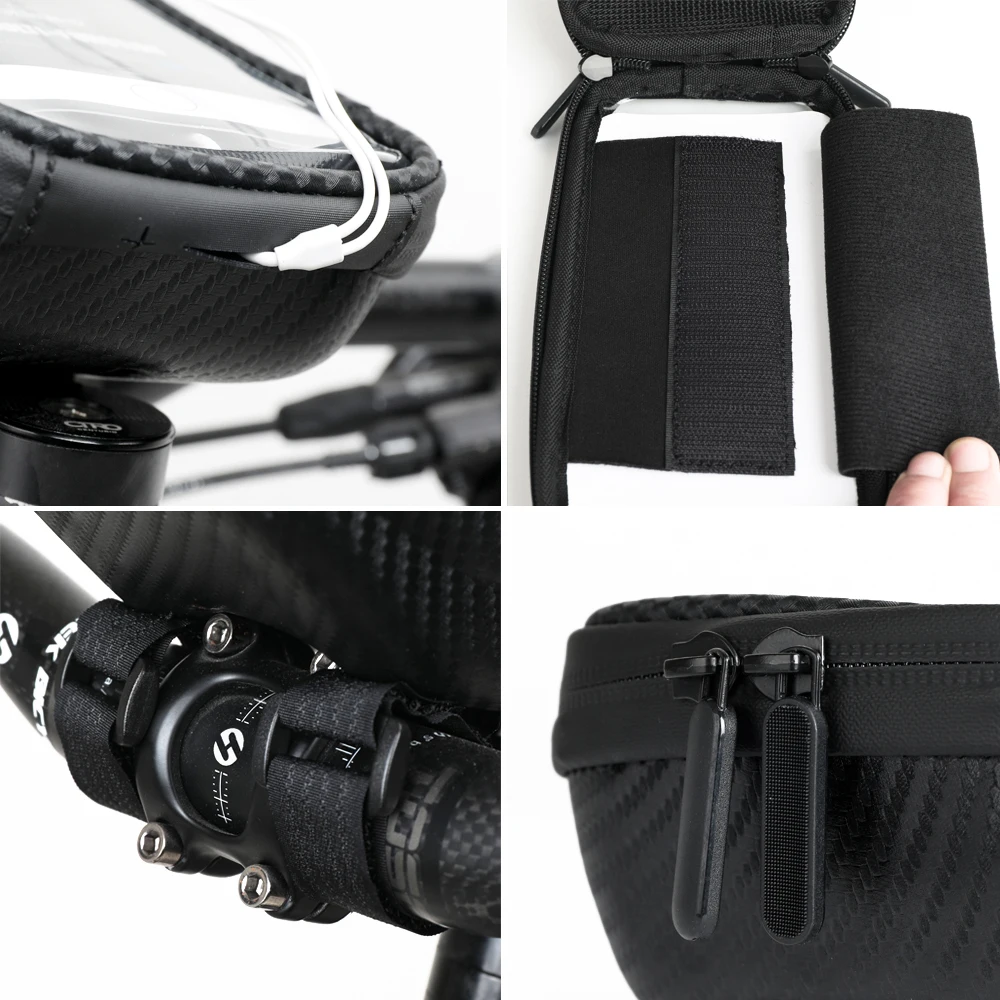 Rhinowalk 2024 New Waterproof Hard Shell Bicycle Bag 6.5 Inch  Phone Holder Shockproof Bike Top Tube Bag Handlebar Bag Cycling