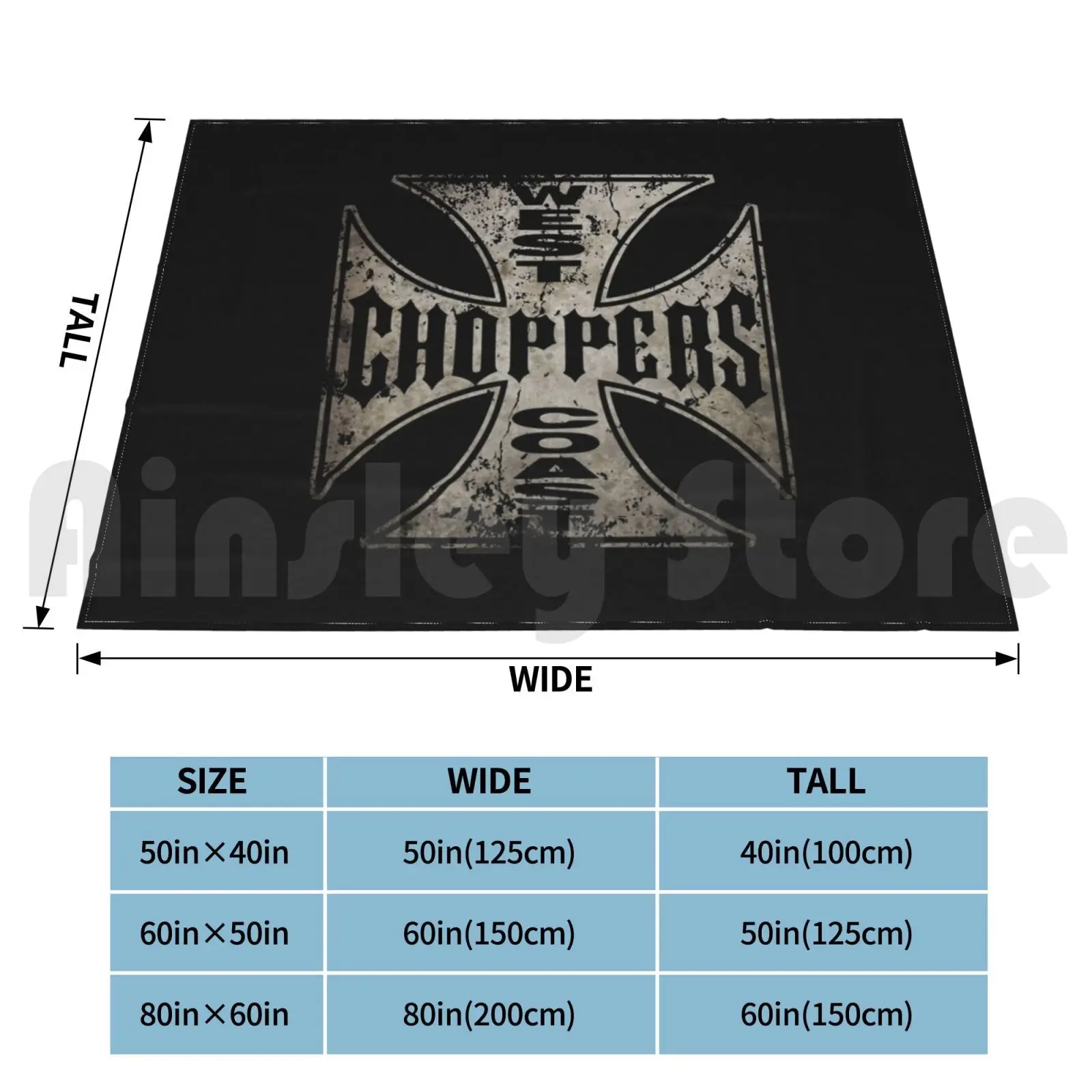 West Coast Choppers Blanket Super Soft Warm Light Thin West Coast Choppers Tv Motorcycle Bicycle West Coast Choppers