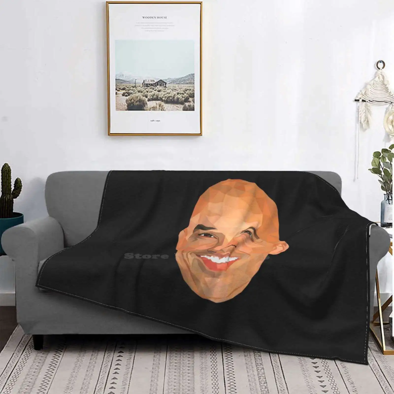 Vin Low Poly Art Creative Design Light Thin Soft Flannel Blanket Vin Actor Fasttofurious Actor And Producer