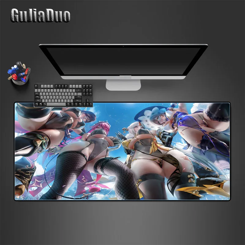 

Genshin Impact 40x80 Large Anime Mouse Pad Gaming Room Accessories Kawaii Desk Mat Comics Sexy Girl Mousepad Laptop Keyboard Pad