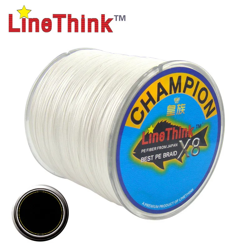 100M 300M 500M GHAMPION LineThink Brand X8 Strands Best Multifilament 100% PE Braided Fishing Line, Durable Fishing Equipment