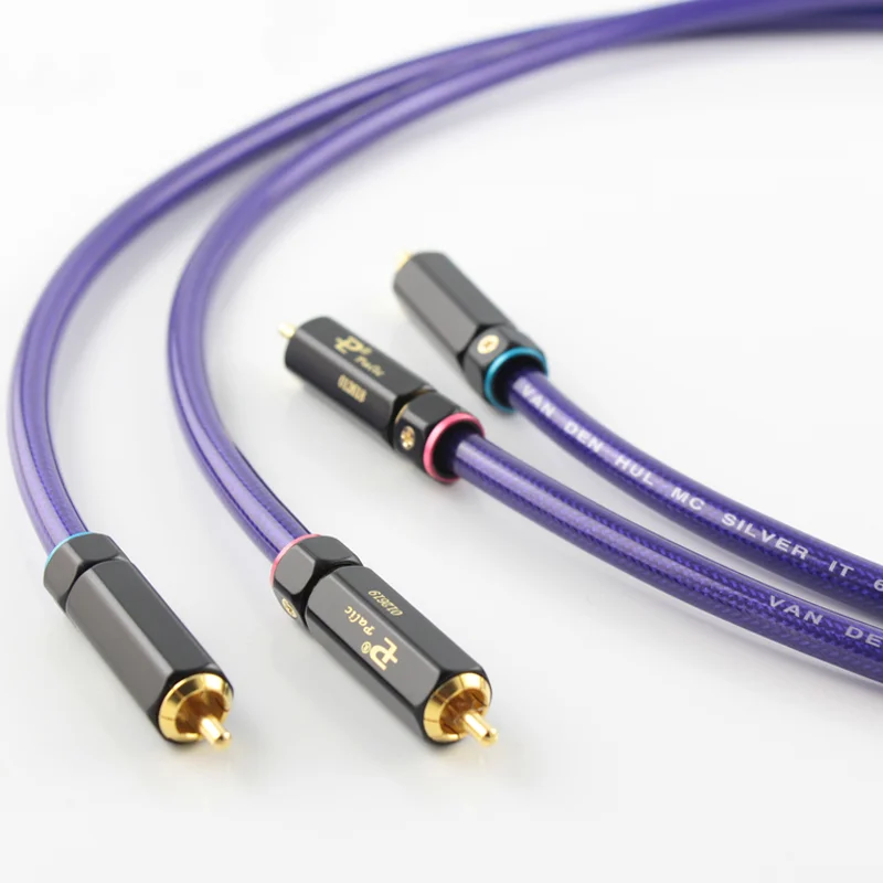 Van Den Hul RCA Cable Silver Plated Conductor  2RCA to 2RCA Male Audio Cable Hi-end CD Amplifier Interconnect RCA Cable