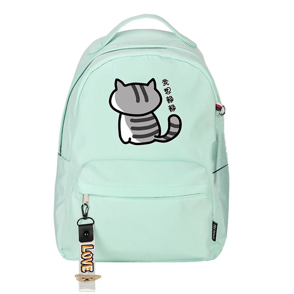 High Quality Neko Atsume Women Cat Backpack Kawaii Cute Bagpack Pink School Bags Cartoon Travel Backpack Laptop Daypack