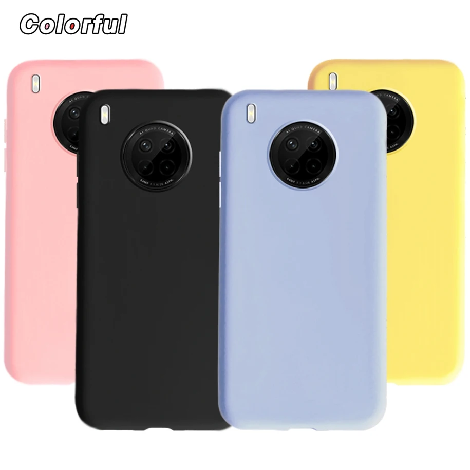 Simple Candy Color Silicone Cover For Huawei Y9A 2020 Case FRL-22 FRL-23 HuaweiY9a Mobile Phone Case on Huawei Y9A Y 9A Soft Bag