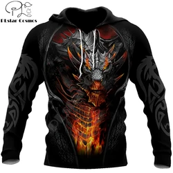 Hermoso tatuaje de dragón de fuego con estampado 3D para hombre, Sudadera con capucha Unisex, sudadera, ropa de calle de otoño, chaqueta informal, chándal KJ747