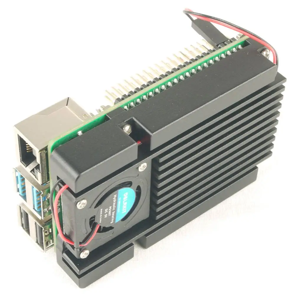DSLRKIT-Base de refrigeración para Raspberry Pi 4B, disipador de calor de aluminio, ventilador Turbo silencioso, enfriador