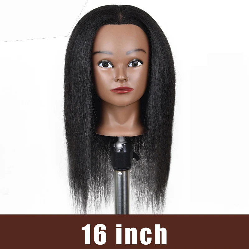 QP hair Traininghead 100% Real Hair Mannequin Head Training Head Cosmetology Manikin Practice Head Doll Head With Clamp Female