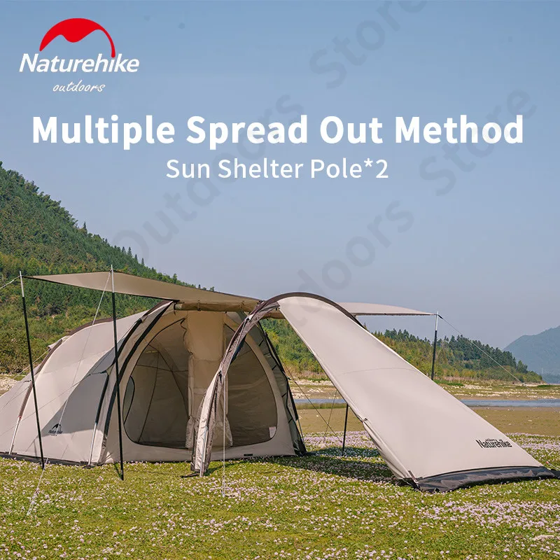 Naturehike Outdoor Tunnel Tent 4 Season Camping Tent for 4-5 People Travel Gamping 150D Oxford Waterproof 3000mm With Snow Skirt