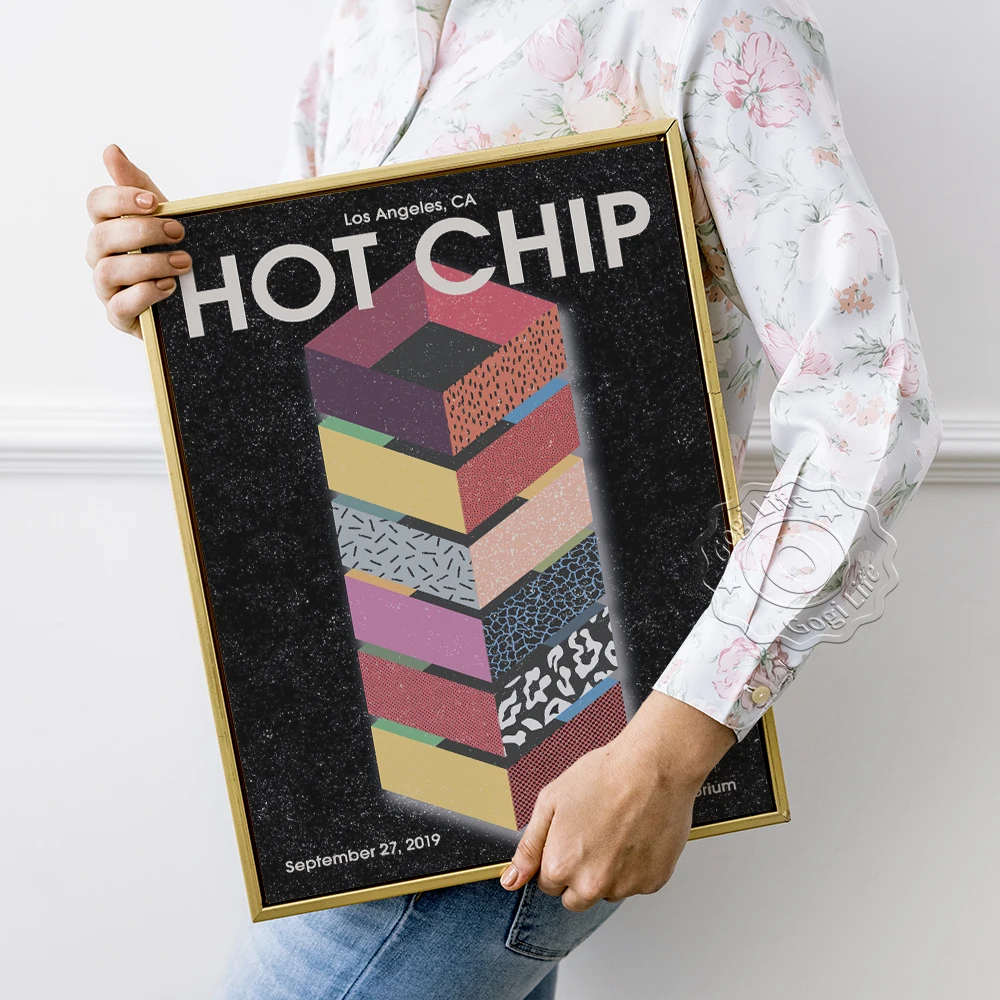 

Music Band Hot Chip Wall Picture, Hot Chip Wall Art, Geometry Poster, Music Gig Poster, Modern Print Poster, Bar Pub Club Decor