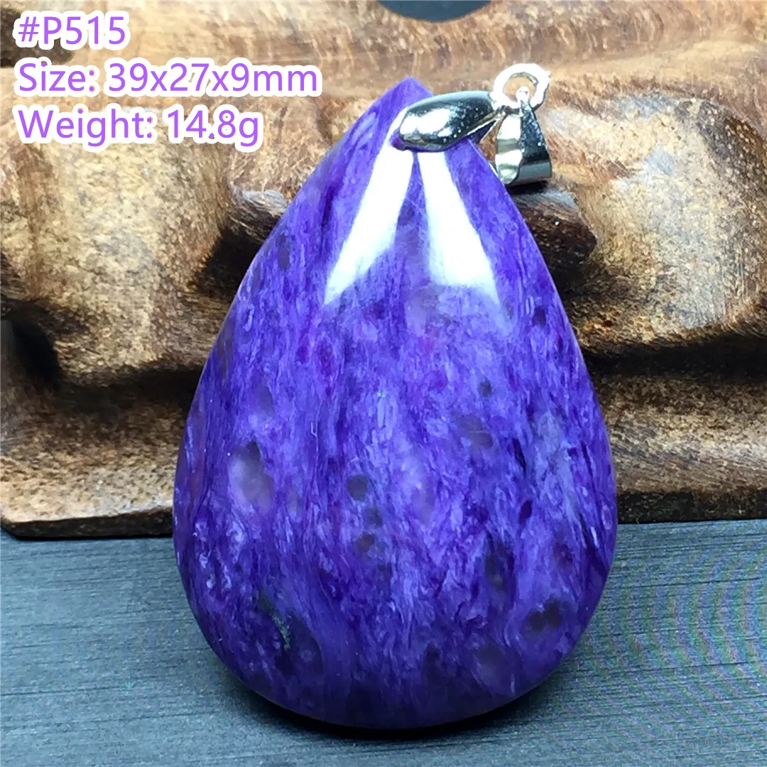 

Top Natural Purple Charoite Necklace Pendant Jewelry For Woman Man Healing Crystal 39x27x9mm Beads Silver Stone Gemstone AAAAA