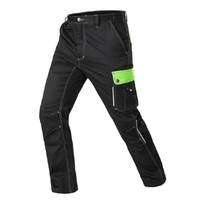 

New Working pants functional Multi-pockets wear resistant dirty proof Thin breathable welding pant Reflective Abrasion trousers