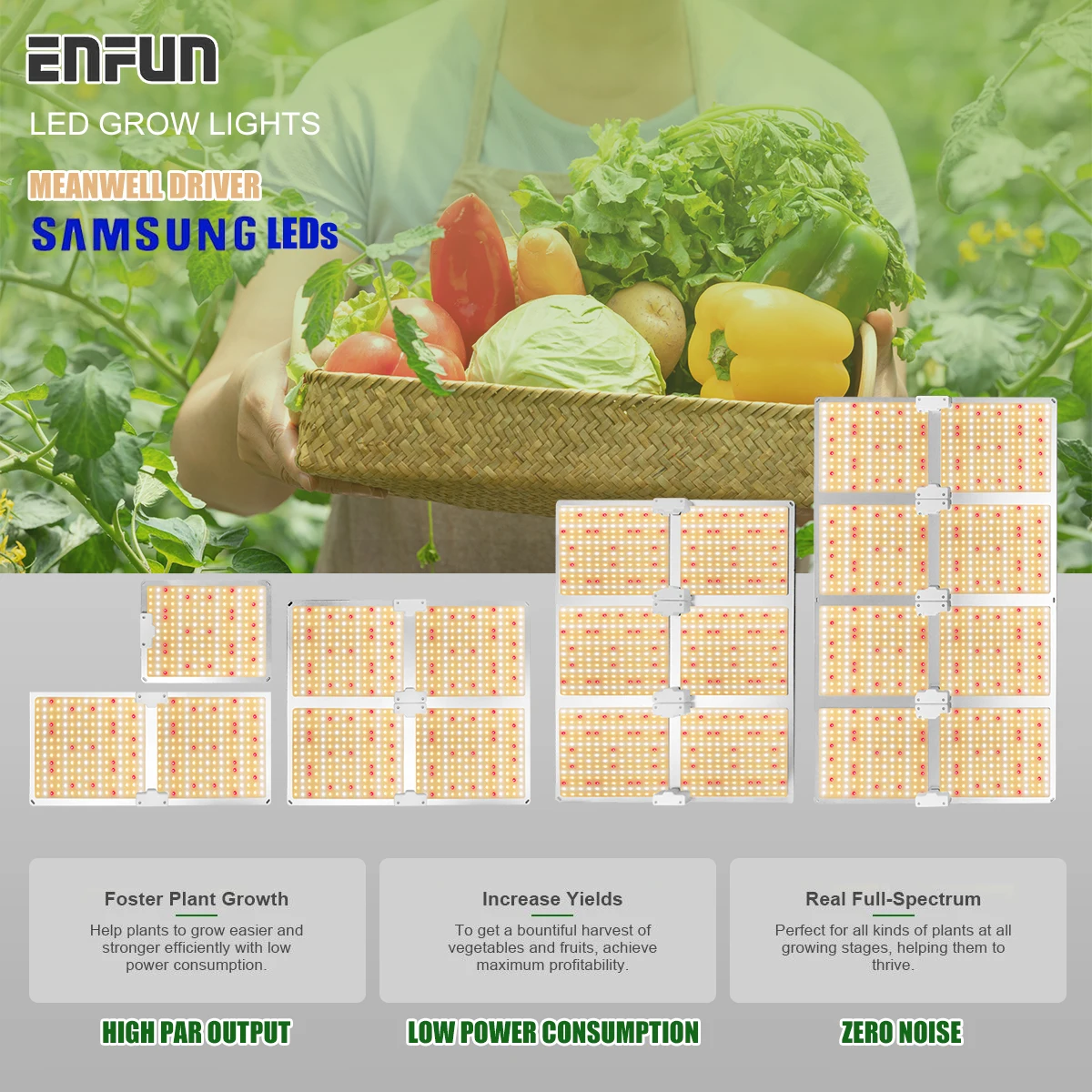 Enfun  Led Grow Light Quantum For Indoor Plants Full Spectrum Boards Samsung Lm301b Sunlight Phytolamp For Flower Seed