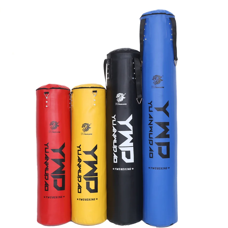 4-Color Kickboxing Punching Bag PU Leather Fitness Sandbag MMA Thai Taekwondo Sports Training Exercise Equipment Customize Logo