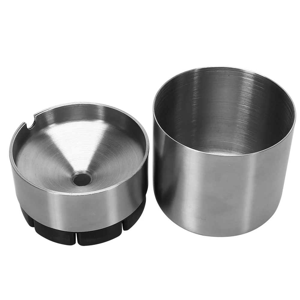 Detachable Creative With Lid Windproof Stainless Steel Ashtray Car Ashtray Smoke T obacco Ash Holder Container