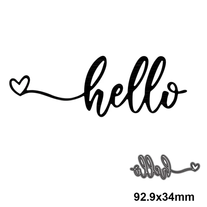 Metal cutting die cut mold hello letters and love for card making scrapbooking paper photo album craft template mold  2021